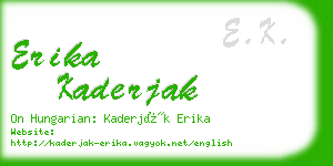 erika kaderjak business card